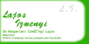 lajos izmenyi business card